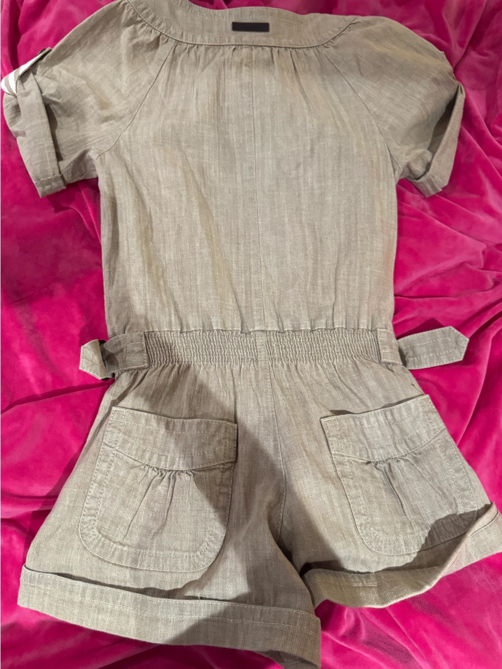 Burberry London Belted Utility Romper Size 36 Nova Check Design Jumpsuit - Picture 4 of 4